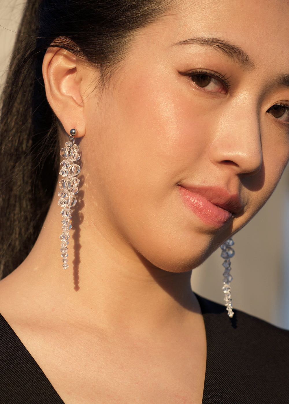 Braided Crystal Beads Earring