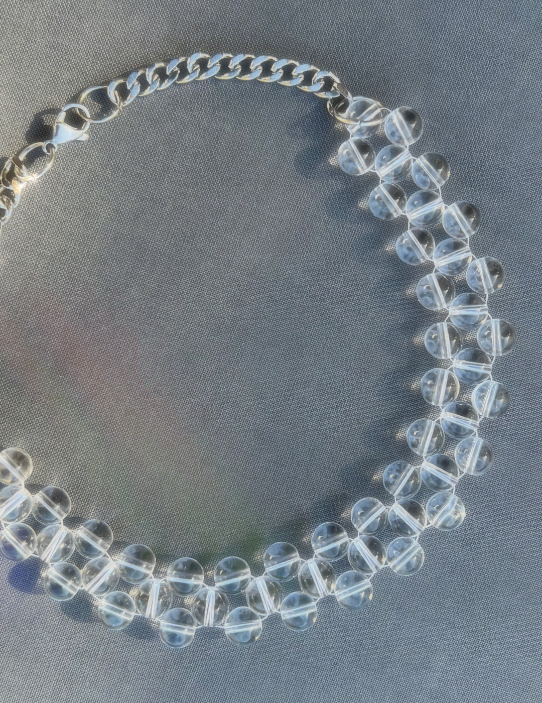 Braided Clear Sphere Choker