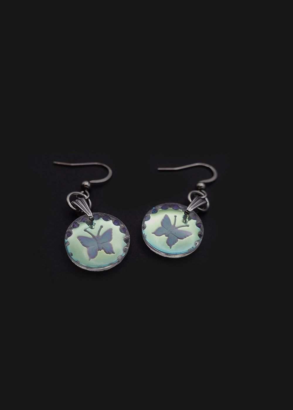 Iridescent Glass Butterfly Earring