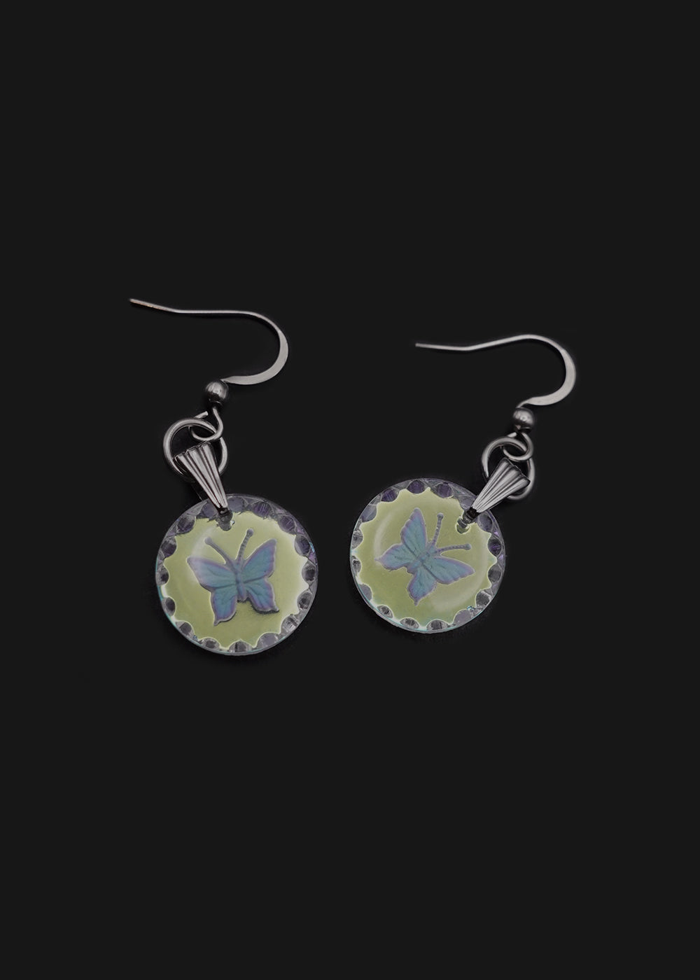 Iridescent Glass Butterfly Earring