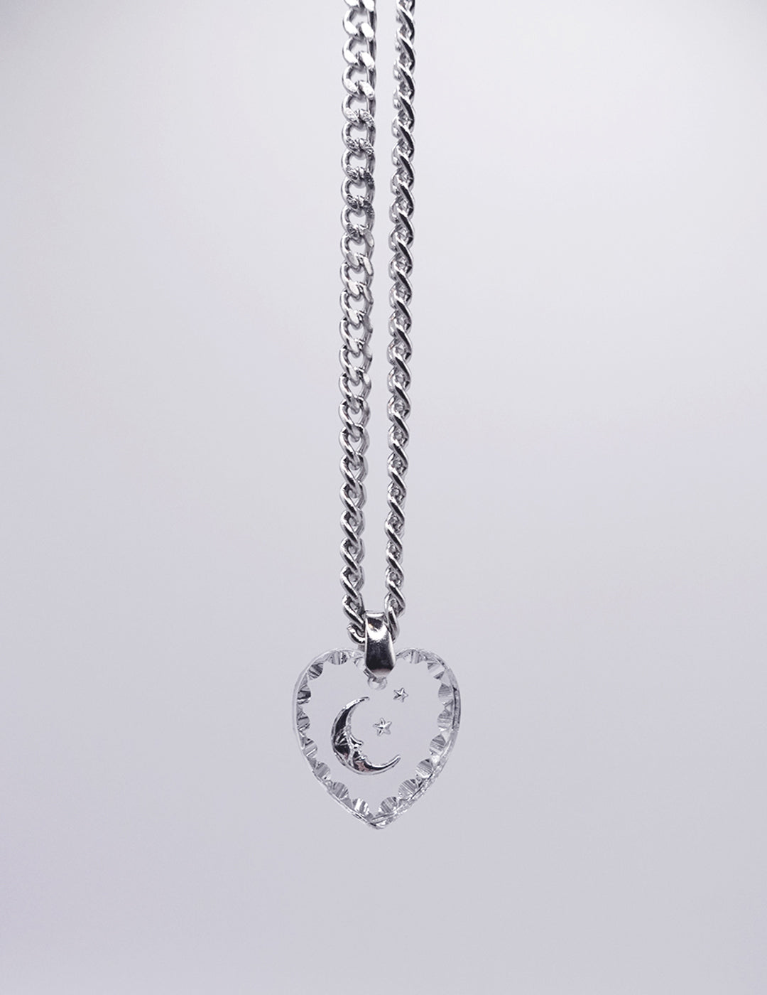 Silver Moon Pendant Necklace