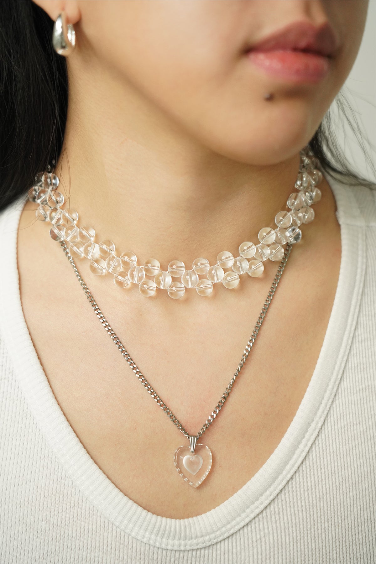 Braided Clear Sphere Choker